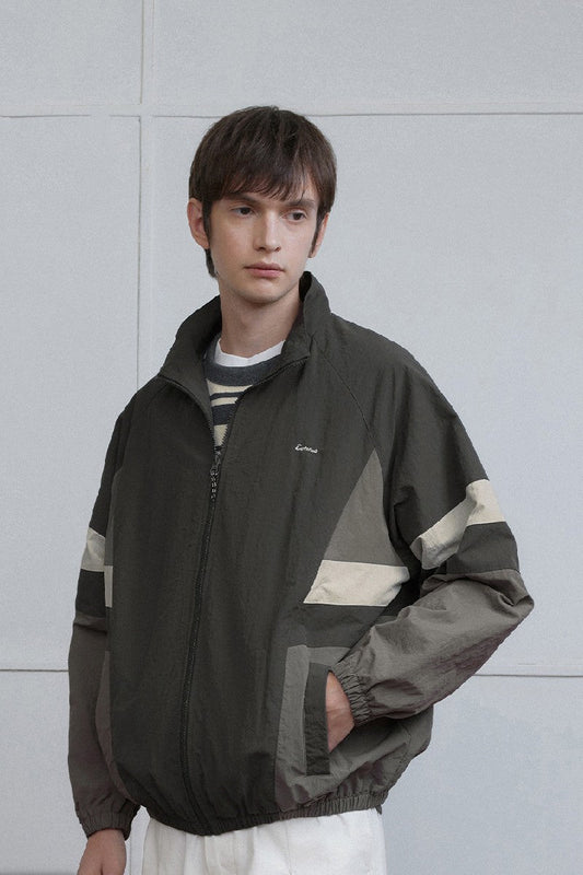 Vintage Color Block Sports Training Jacket