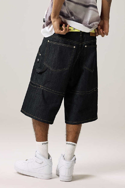 Raw Denim Straight Leg Shorts
