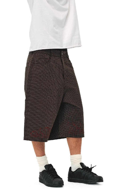 Vintage Plaid Embroidered Shorts