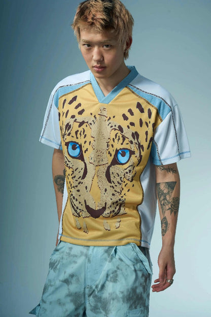 Leopard Print V-Neck Jersey
