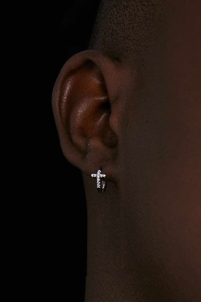 Cross Diamond Stud Earrings