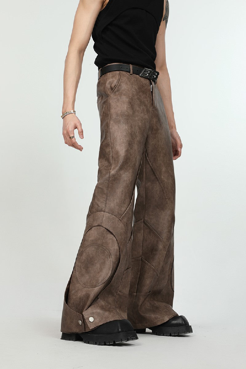 PU Leather Flared Trousers