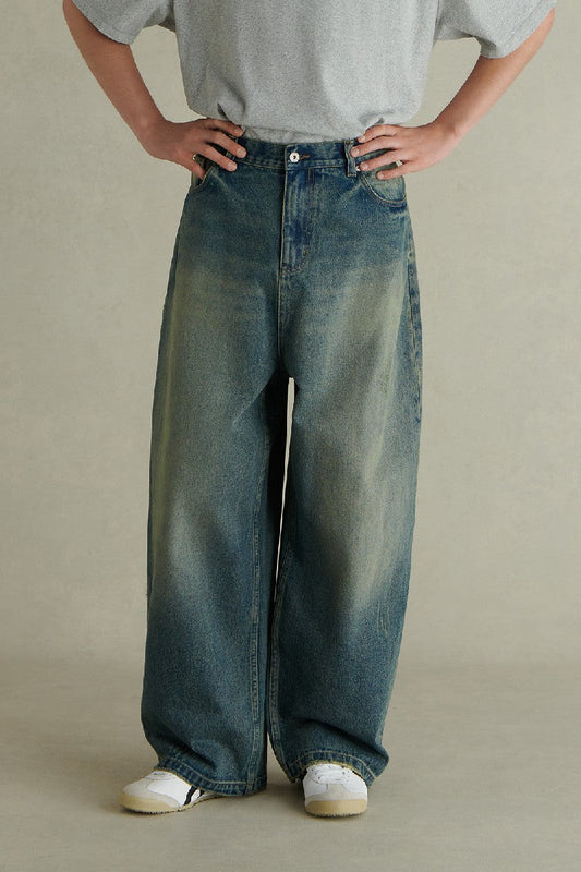 Vintage Wide Leg Overdyed Jeans