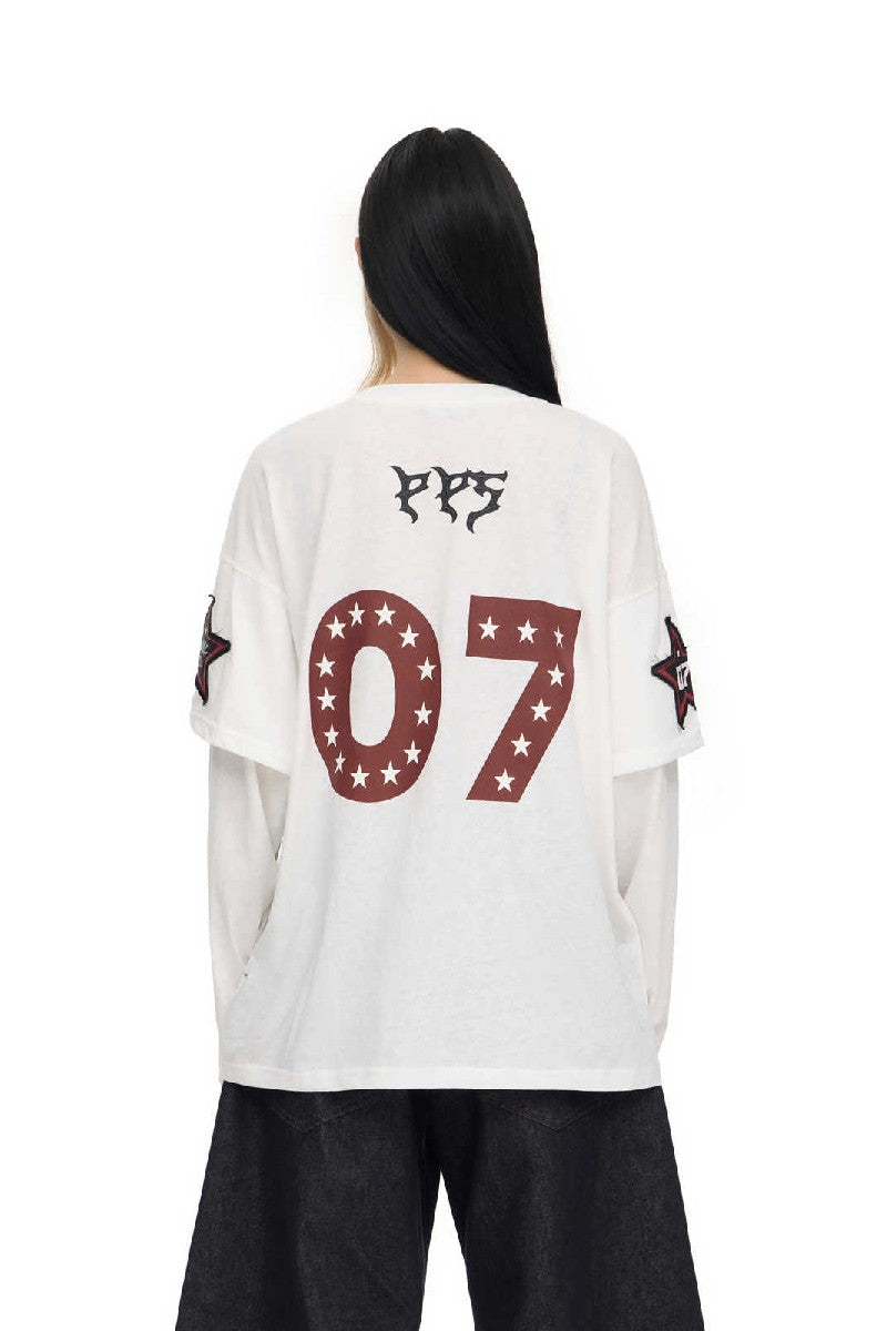 Racing Embroidered Layered Tee