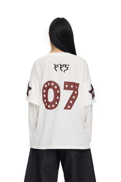 Racing Embroidered Layered Tee
