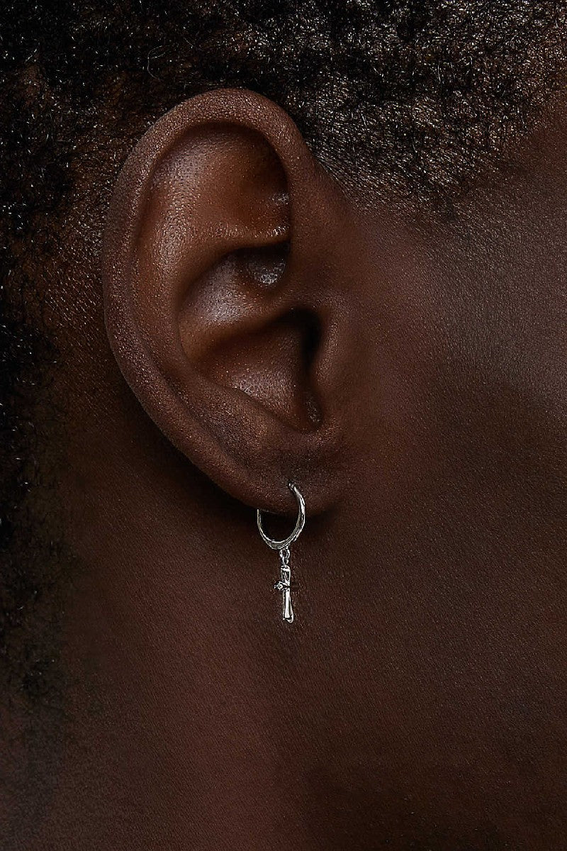 Minimal Cross Hoop Earrings