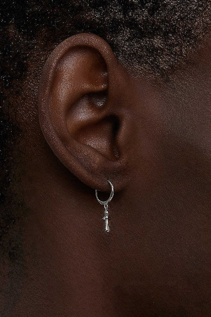 Minimal Cross Hoop Earrings