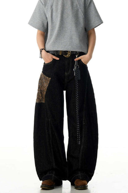 Black Blade Snake Pocket Jeans