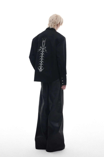 Embroidered Spine Deconstructed Shirt