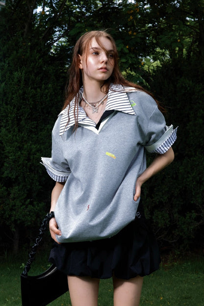 Sticker Print Layered Polo