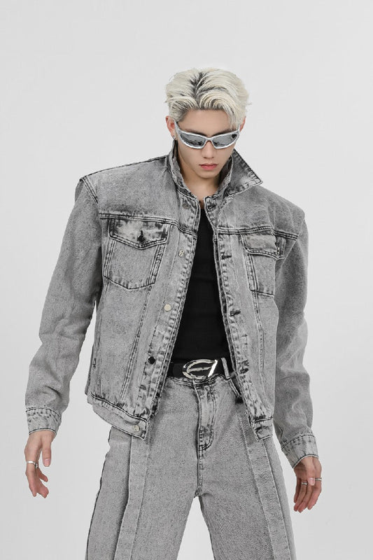 Stitched Straight Denim Jacket