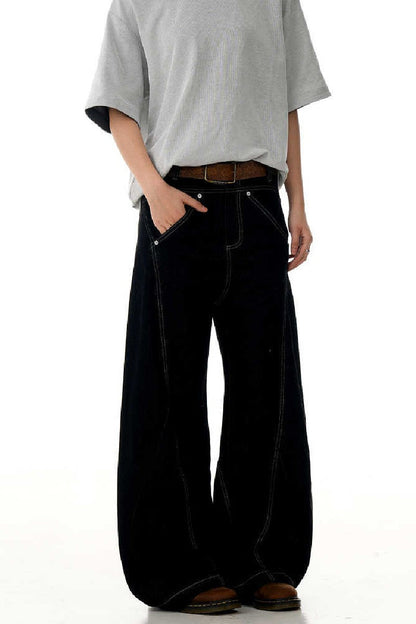 Black Deconstructed Blade Jeans
