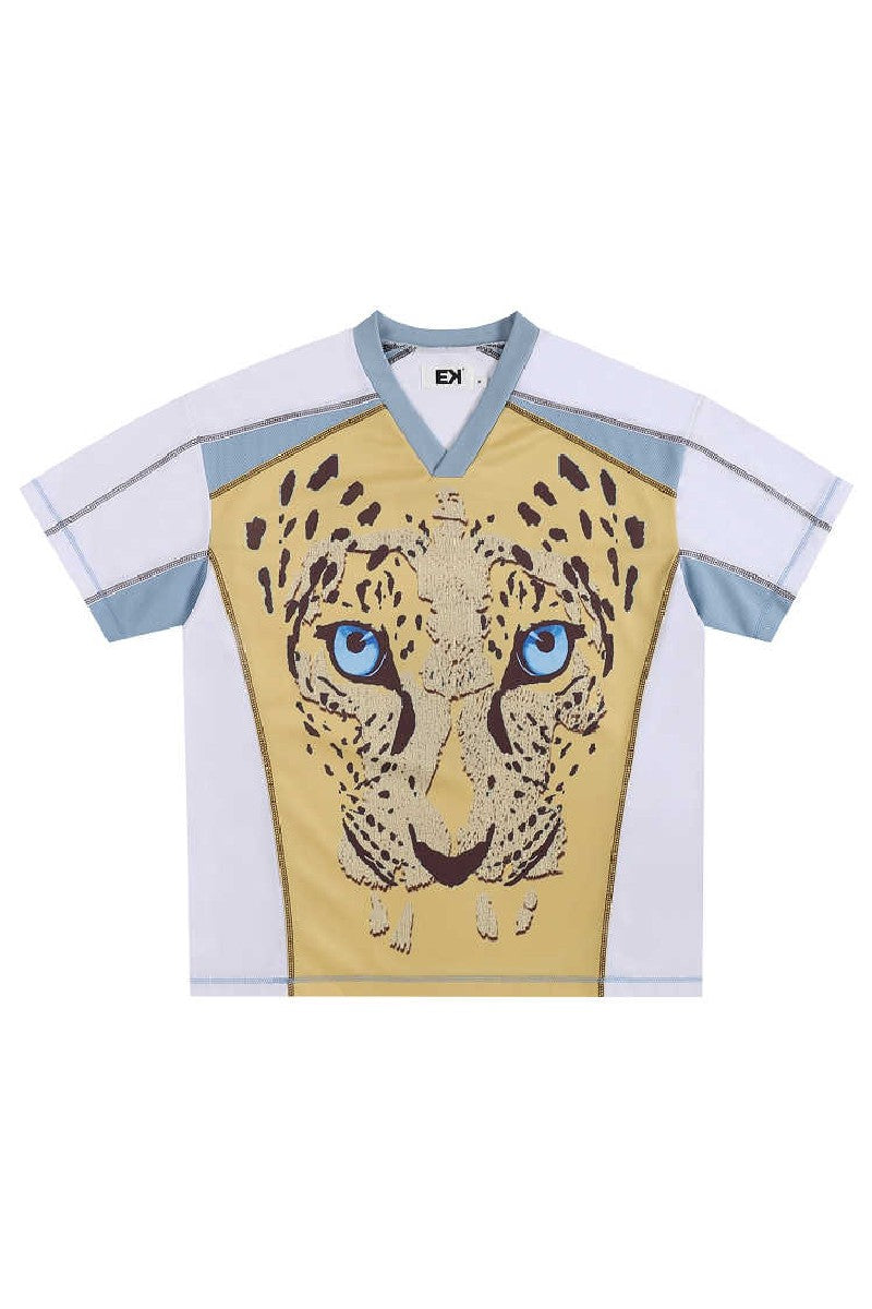 Leopard Print V-Neck Jersey