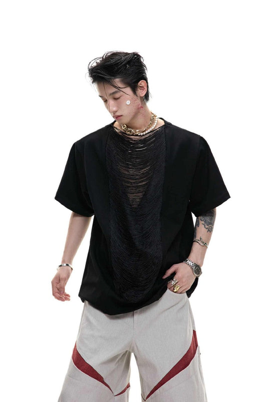 Cutout V-Neck Boxy Tee