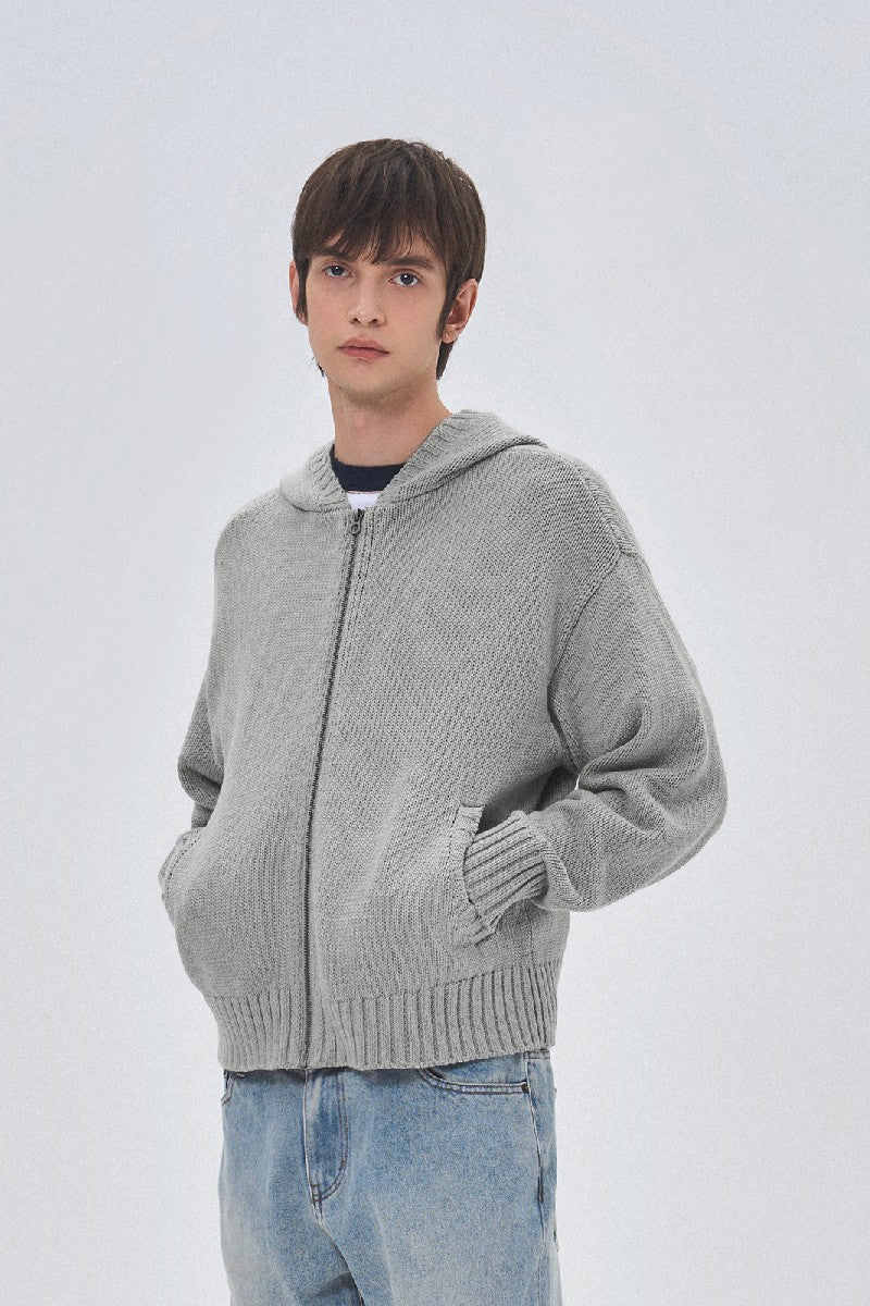 Hooded Jacquard Sweater