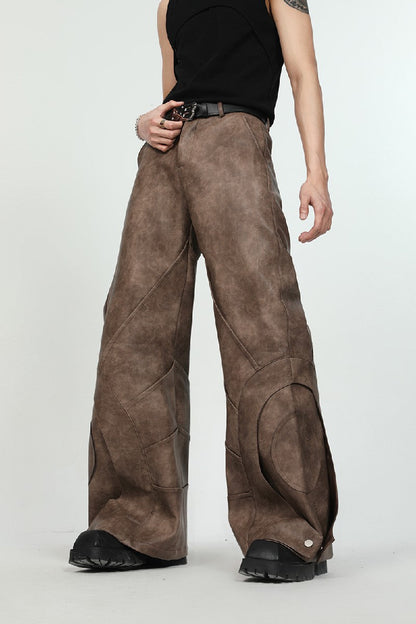 PU Leather Flared Trousers