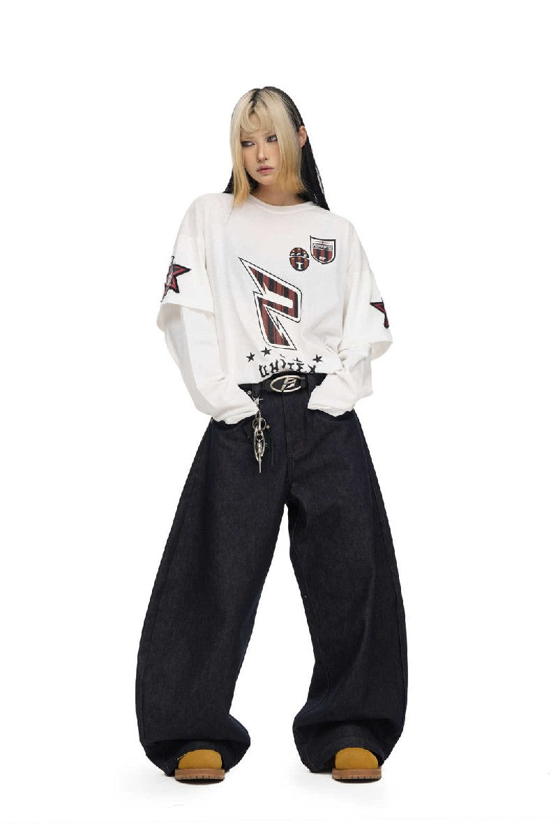Racing Embroidered Layered Tee