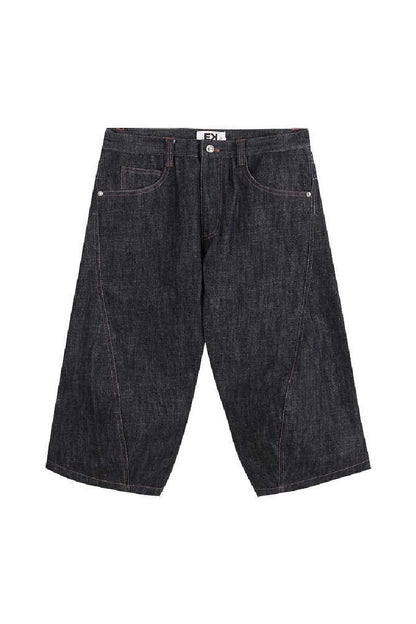 Studded Raw Denim Short Jeans