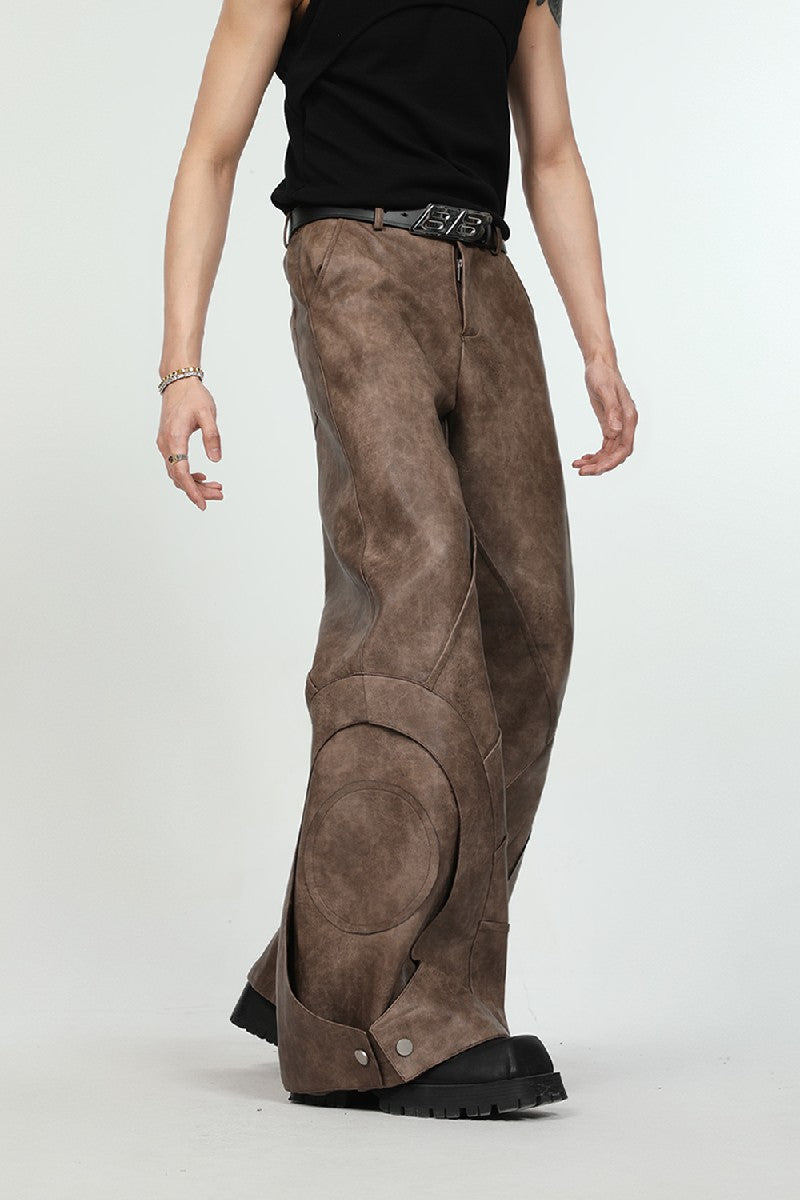 PU Leather Flared Trousers