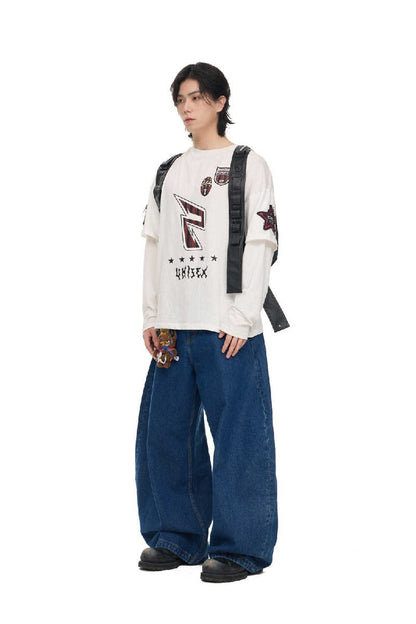 Racing Embroidered Layered Tee