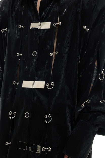 Metal Buckle PU Shirt Jacket
