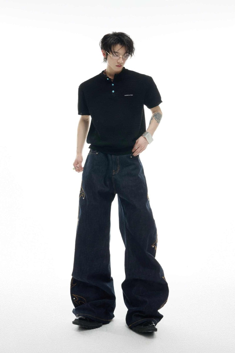 Textured Knit Mesh Tee