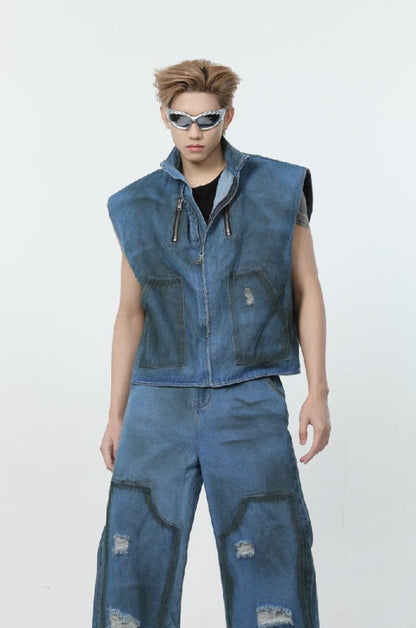 Vintage Washed Denim Vest