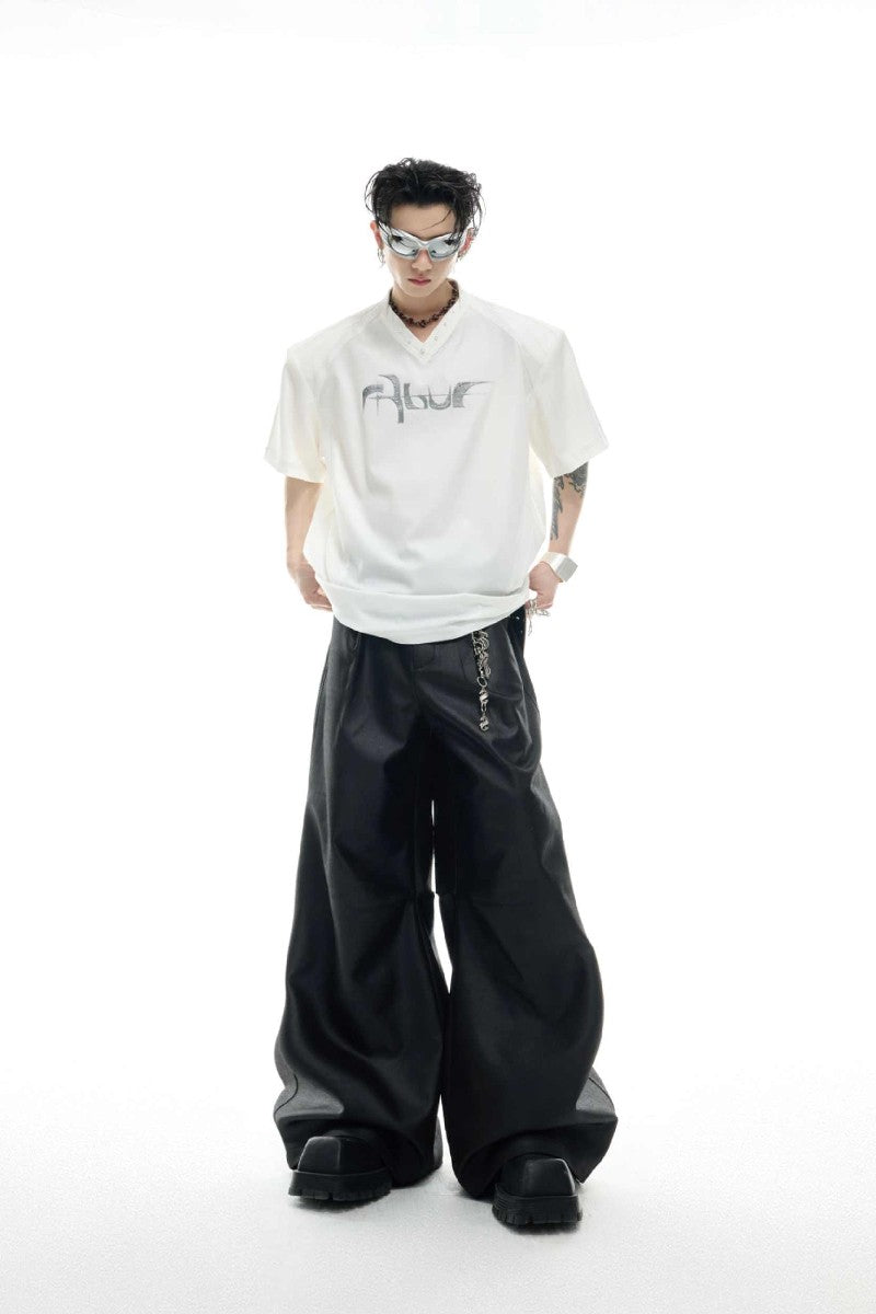 Iridescent Deconstructed V-Neck Tee