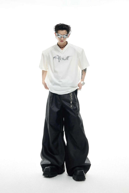 Iridescent Deconstructed V-Neck Tee