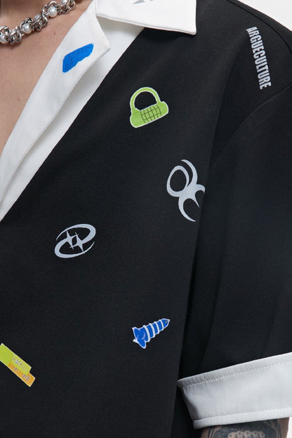 Sticker Print Layered Polo
