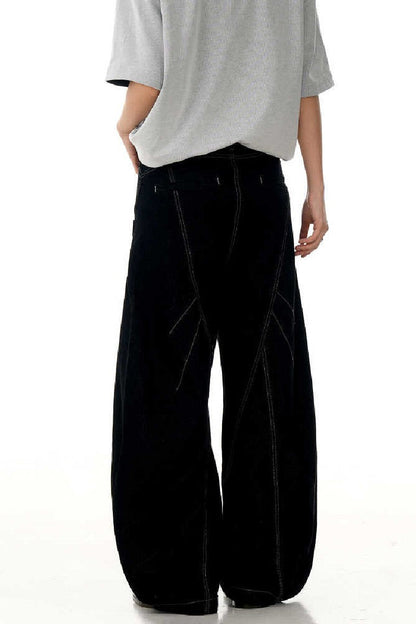 Black Deconstructed Blade Jeans
