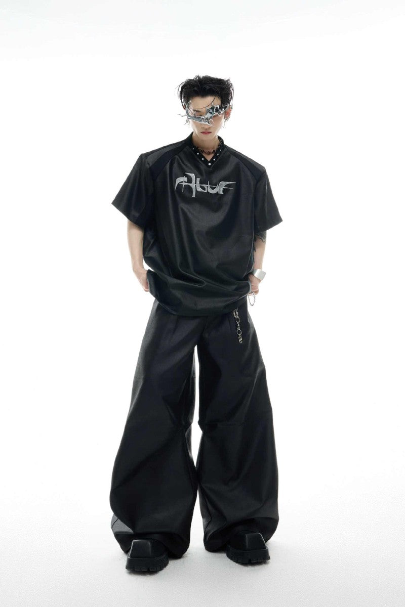 Iridescent Deconstructed V-Neck Tee