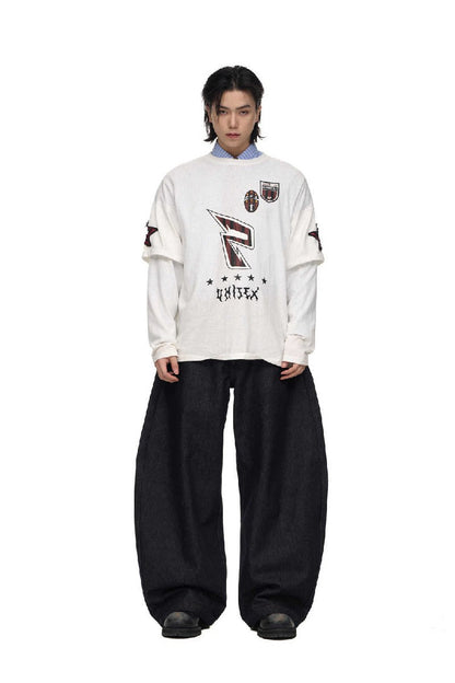 Racing Embroidered Layered Tee