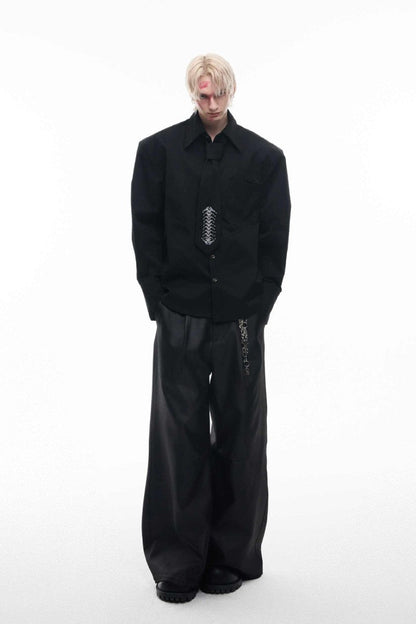 Embroidered Spine Deconstructed Shirt