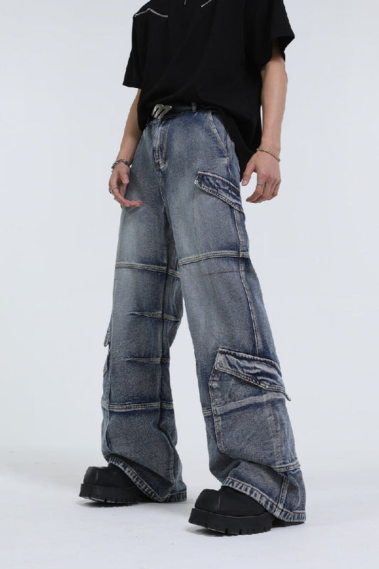 Vintage Multi-Pocket Cargo Jeans