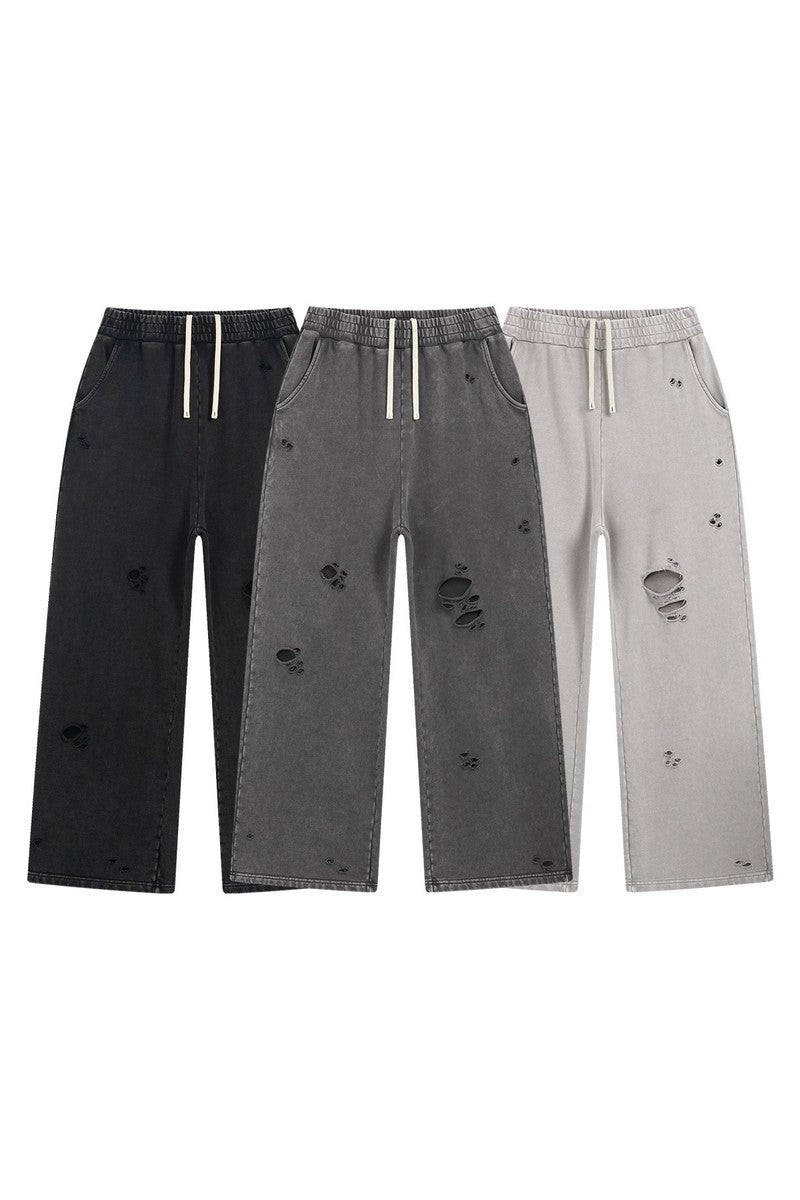 Snow Wash Ripped Jeans