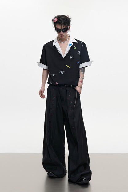 Sticker Print Layered Polo