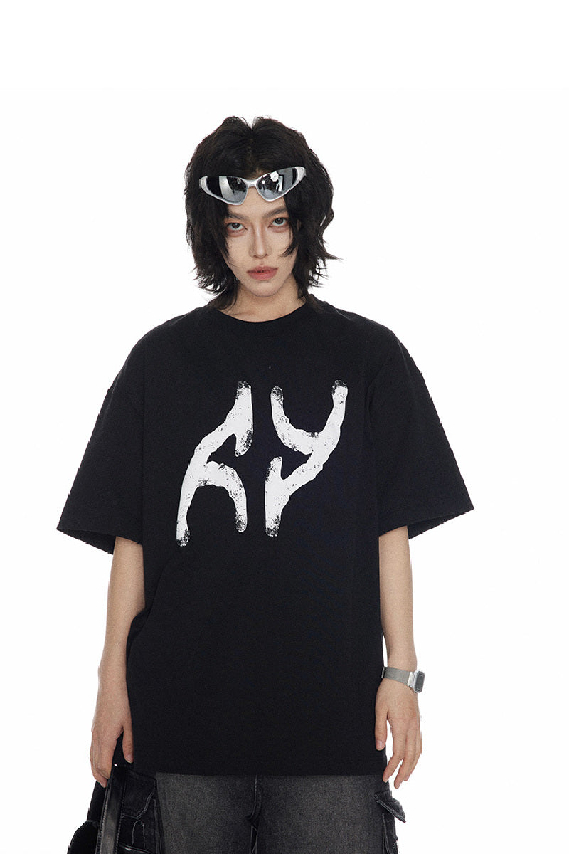 Foam Logo Print Oversized Tee