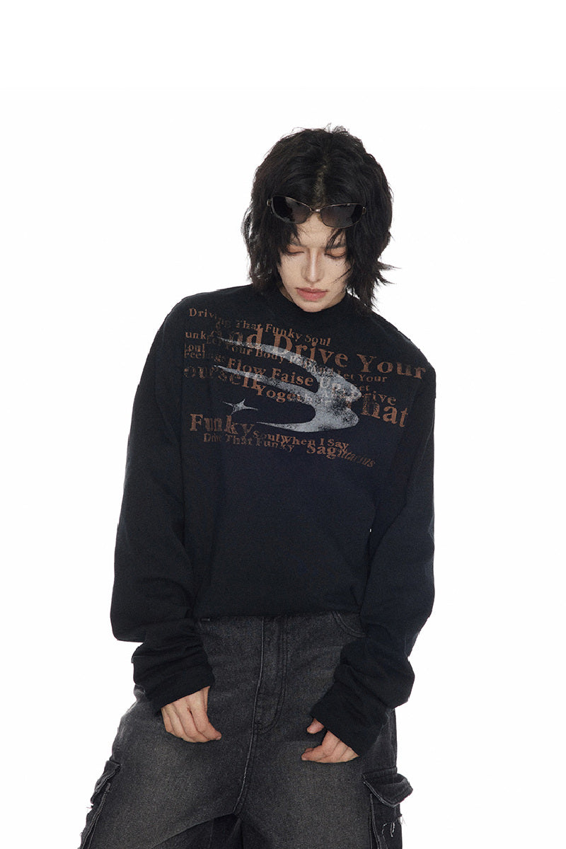 Distressed Logo Long Sleeve Tee