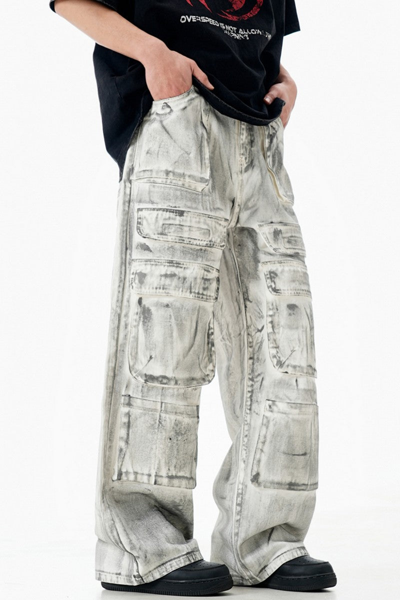 Heavyweight Distressed Cargo Jeans