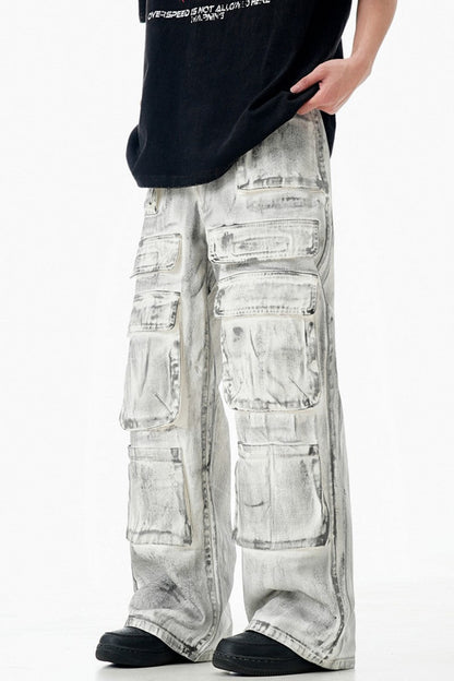 Heavyweight Distressed Cargo Jeans