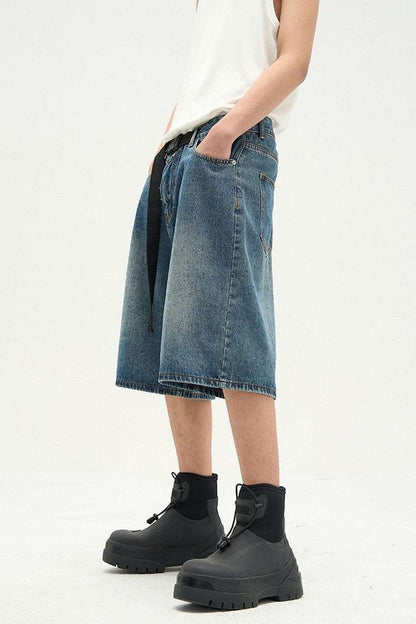 Belt Oversized Jeans Shorts