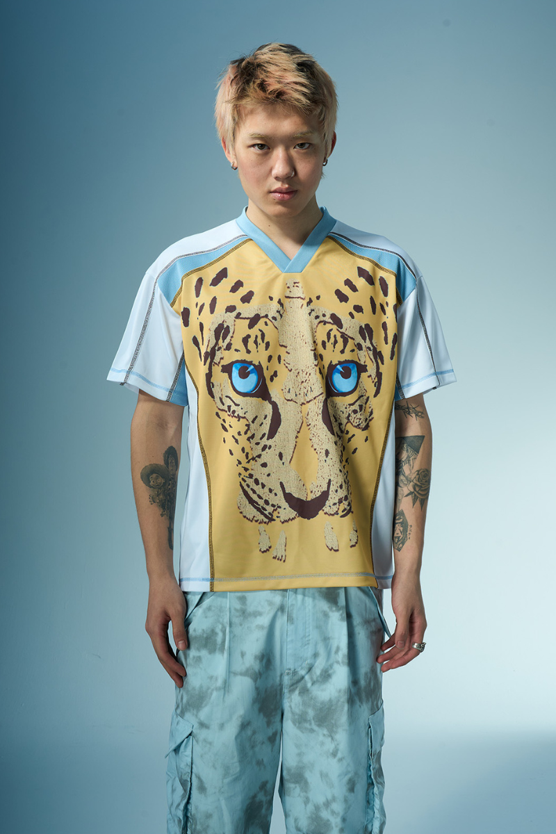 Leopard Print V-Neck Jersey