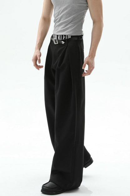 A-Line Pleated Wide Leg Trousers