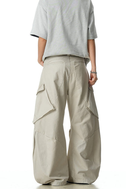 Beige Deconstructed Scythe Pants
