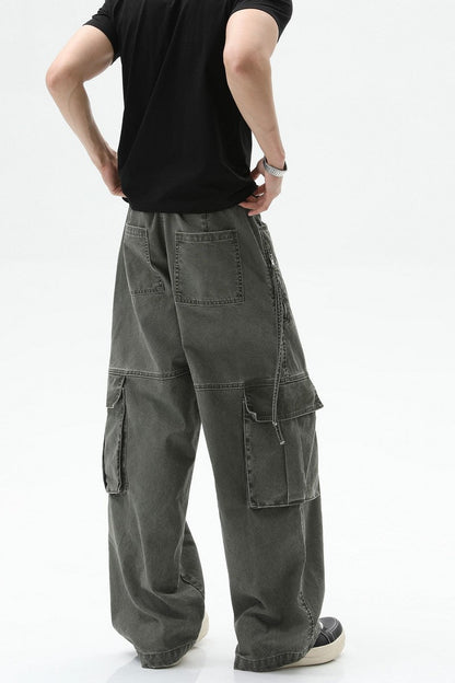 Deconstructed Cargo Denim Jeans