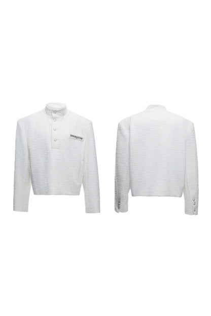 Textured Pearl Button Jacket