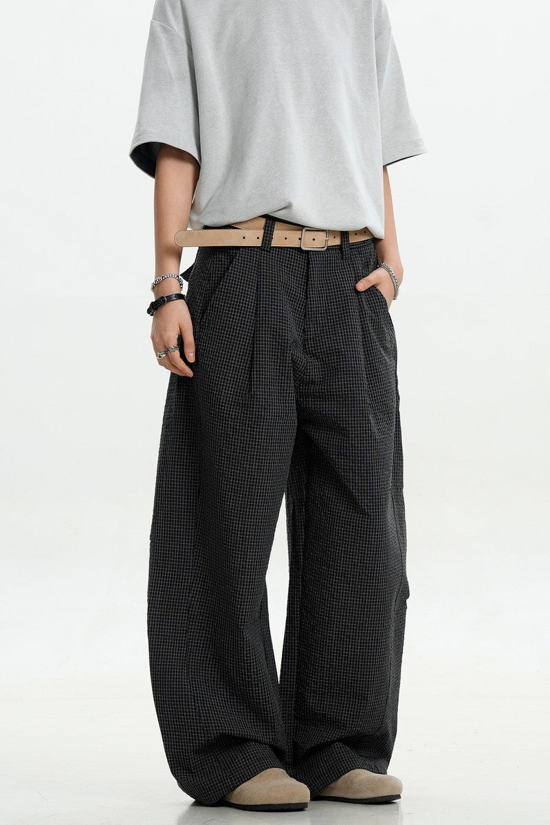 Plaid Pleated Blade Pants