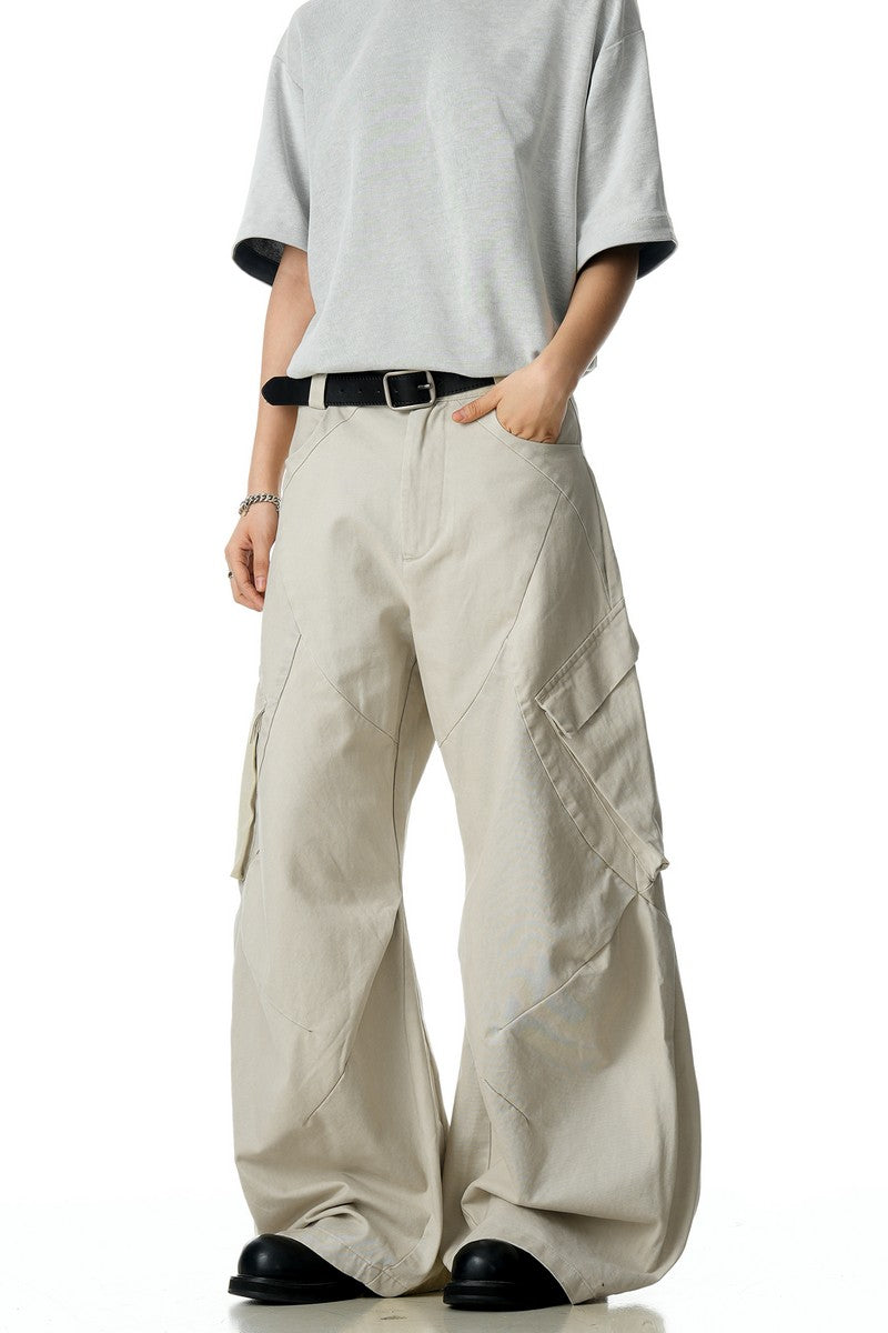 Beige Deconstructed Scythe Pants