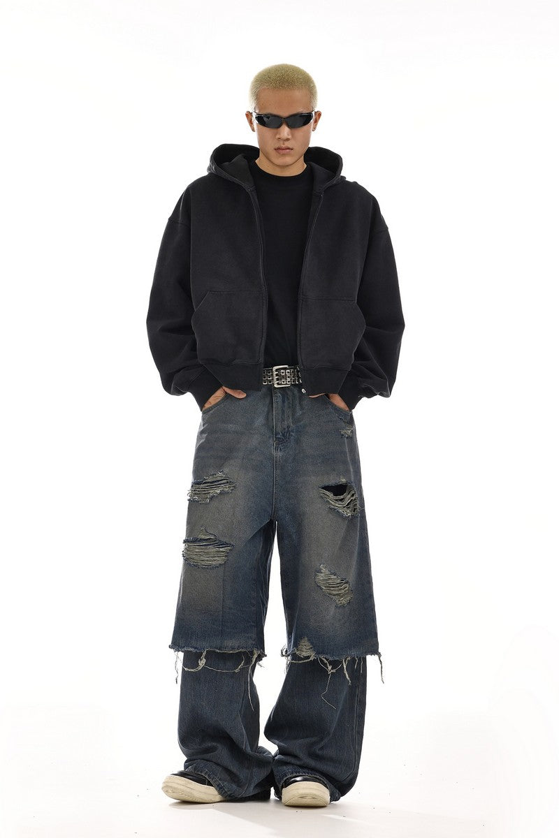 Vintage Deconstructed Patchwork Jeans